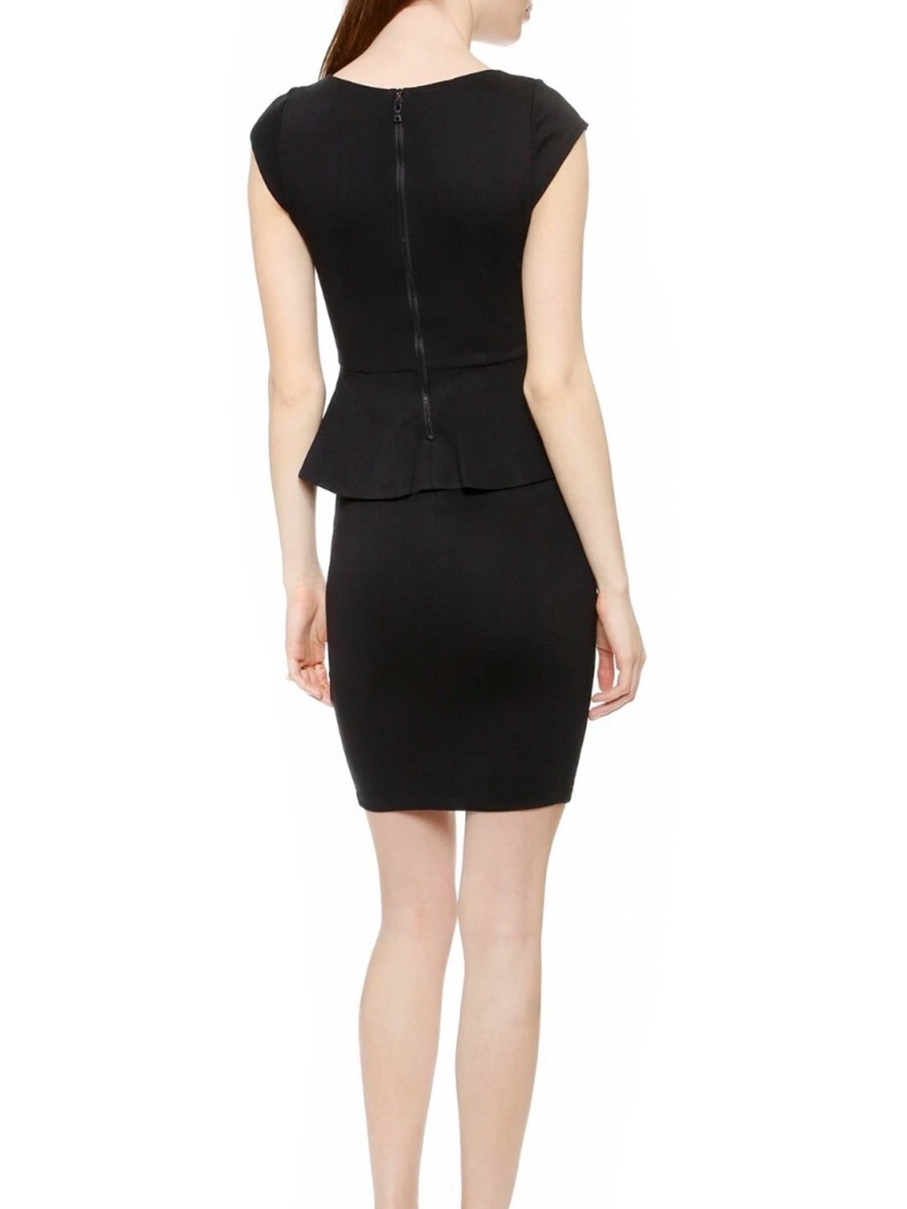 NWT Alice + Olivia Black Peplum Mini Dress (2) - Picture 3 of 11